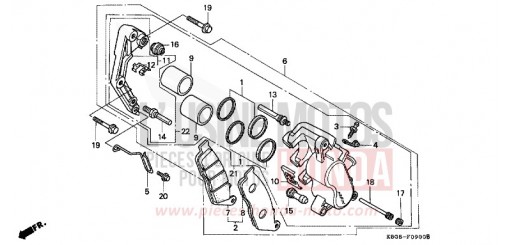 FRONT BRAKE CALIPER CB250X de 1999